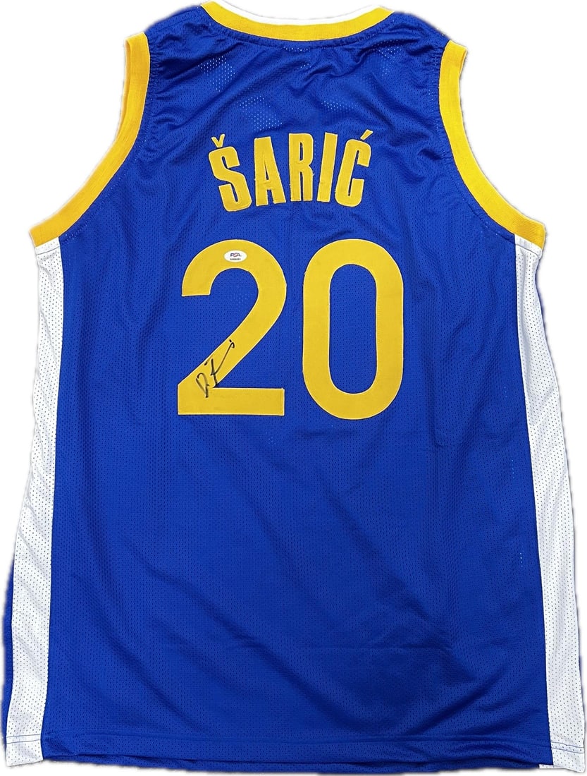 Dario Saric Golden State Warriors Autographed Jersey PSA/DNA Certified: Dario Saric Golden State Warriors Autographed Jersey PSA/DNA Certified This is an original, pre-owned stitched jersey autographed by Dario Saric of the Golden State Warriors. The authenticity of the a