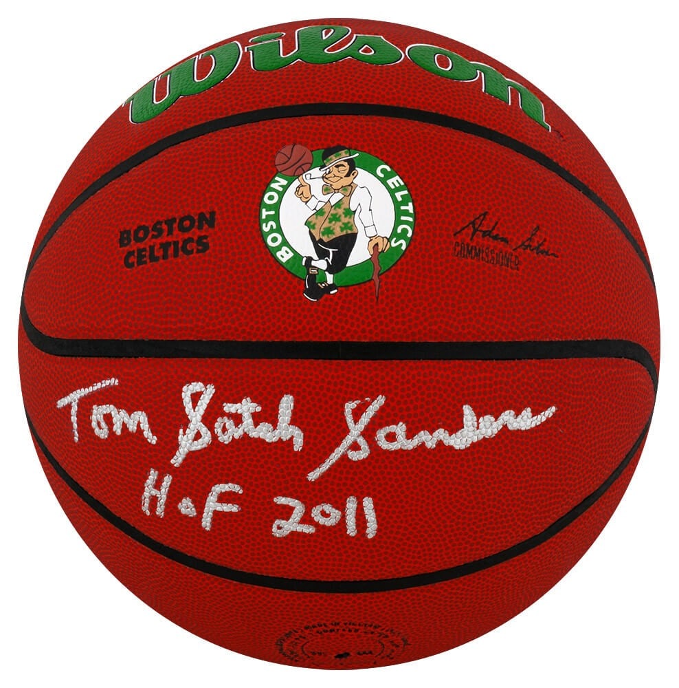 Tom Sanders Signed Boston Celtics Wilson NBA Basketball with HOF 2011 Inscription: Tom Sanders Signed Boston Celtics Wilson NBA Basketball with HOF 2011 Inscription This is a Tom Sanders signed Boston Celtics logo Wilson NBA basketball, featuring inscriptions of 'Satch' and 'HOF 201