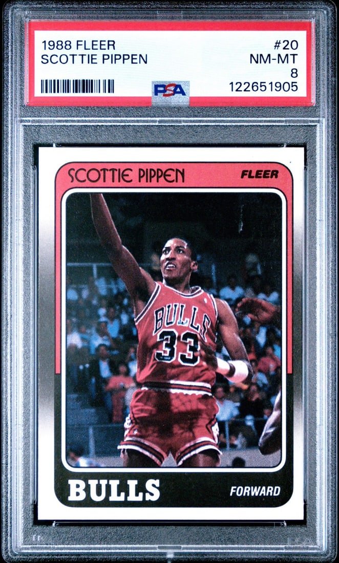 Scottie Pippen 1988-89 Fleer #20 Rookie Card PSA 8 Authentic (1 of 2)