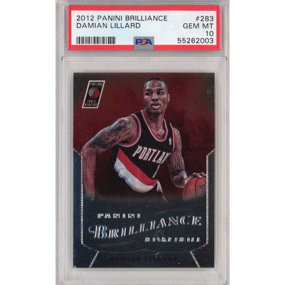2012-13 Panini Brilliance Damian Lillard Rookie Card PSA 10 Graded #283: 2012-13 Panini Brilliance Damian Lillard Rookie Card PSA 10 Graded #283 This is a graded 2012-13 Panini Brilliance Damian Lillard #283 rookie card, achieving a prestigious PSA grade of 10. The card is