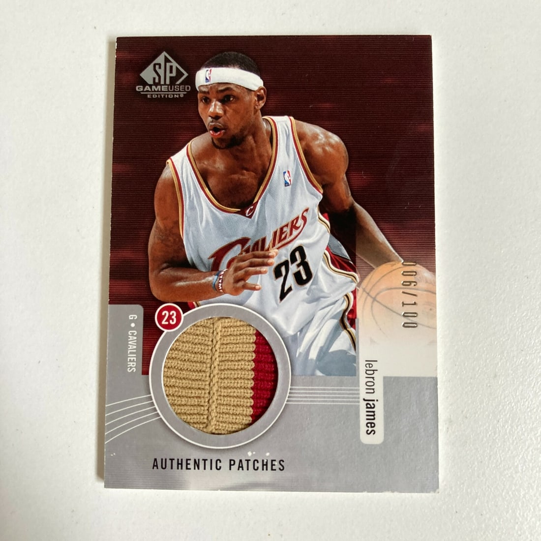 2004 Upper Deck LeBron James Limited Edition Jersey Patch 6/100: 2004 Upper Deck LeBron James Limited Edition Jersey Patch 6/100 Celebrate the legacy of LeBron James with this limited edition 2004 Upper Deck SP Game Used trading card. This striking card features a 