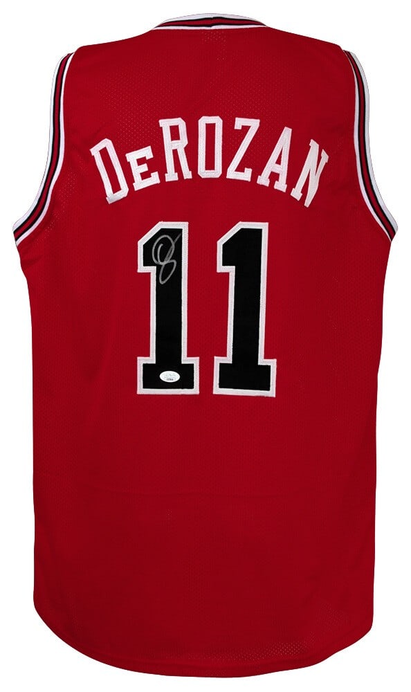 DeMar DeRozan Signed Chicago Bulls Red Jersey with JSA COA: DeMar DeRozan Signed Chicago Bulls Red Jersey with JSA COA Celebrate your love for basketball with this DeMar DeRozan signed red custom basketball jersey. This original jersey features the Chicago Bul