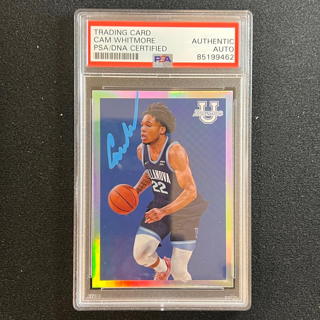 2023 Topps Cam Whitmore Signed Card #09B-22 PSA Slabbed Villanova: 2023 Topps Cam Whitmore Signed Card #09B-22 PSA Slabbed Villanova This 2023 Topps #09B-22 Cam Whitmore signed sports trading card is a must-have for any basketball enthusiast or collector. Authenticat