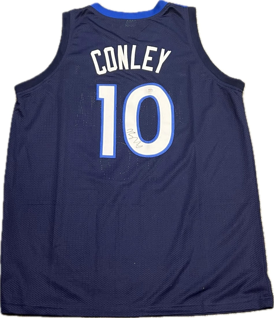 Mike Conley Autographed Stitched Jersey PSA/DNA Minnesota Timberwolves: Mike Conley Autographed Stitched Jersey PSA/DNA Minnesota Timberwolves This is a pre-owned stitched jersey autographed by Mike Conley, a professional basketball player for the Minnesota Timberwolves. 