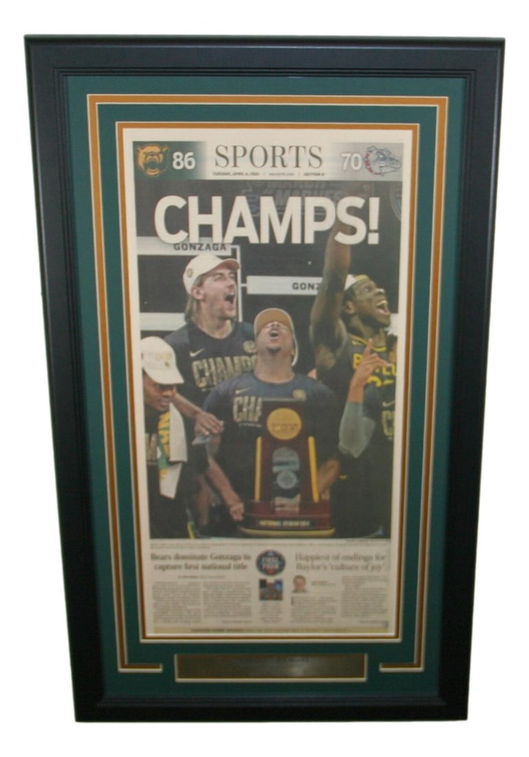 Framed Waco Tribune Newspaper Baylor Bears 2021 NCAA Champions (1 of 2)