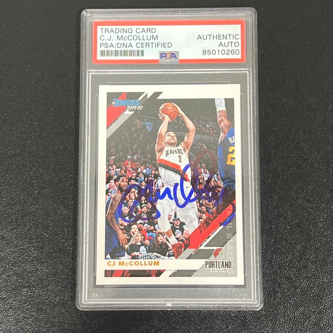 C.J. McCollum 2019-20 Panini Donruss #164 Signed Card PSA Authenticated (1 of 2)