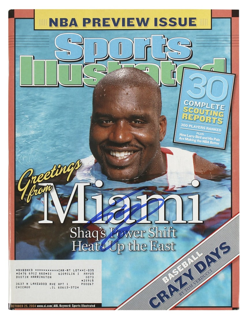 Shaquille O'Neal Signed 2004 Sports Illustrated Magazine Miami Heat Beckett Authenticated (1 of 6)