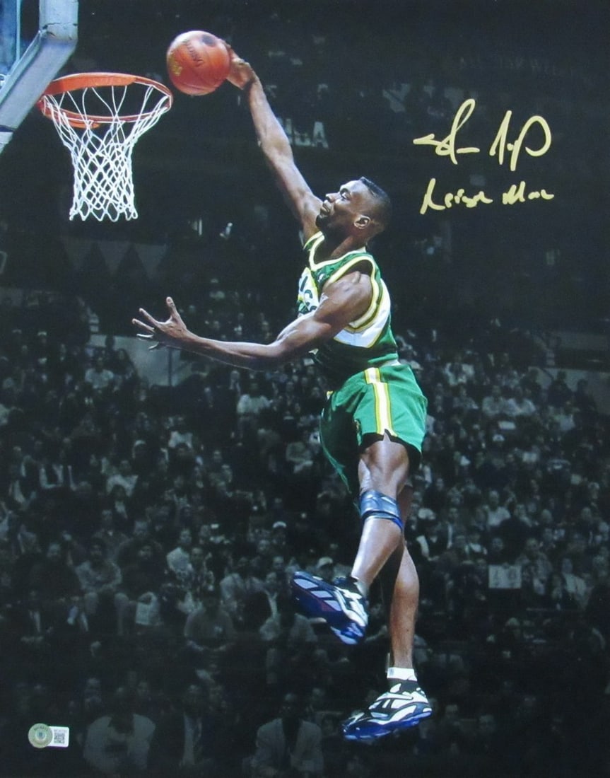 Shawn Kemp Signed 16x20 Photo Seattle Supersonics BAS Authenticated (1 of 3)