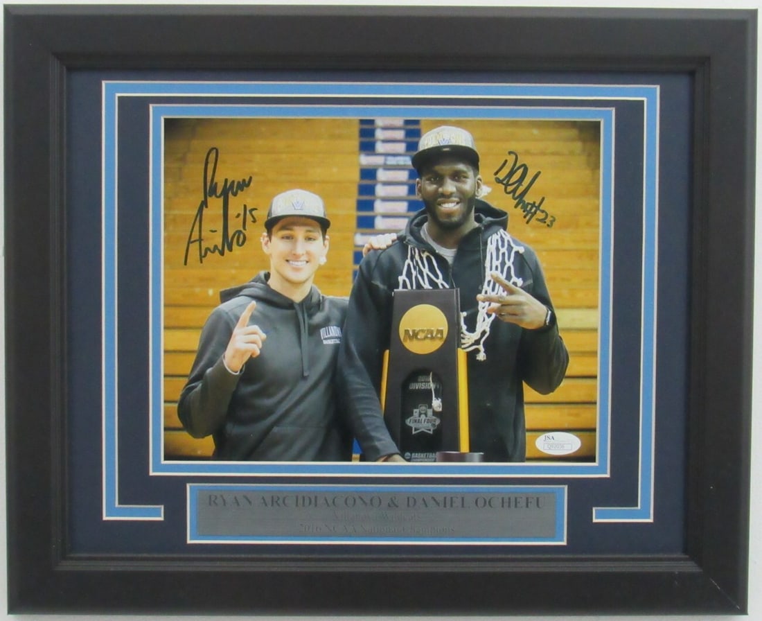 Ryan Arcidiacono Daniel Ochefu Dual Signed Villanova 8x10 Photo Framed JSA Authenticated (1 of 6)
