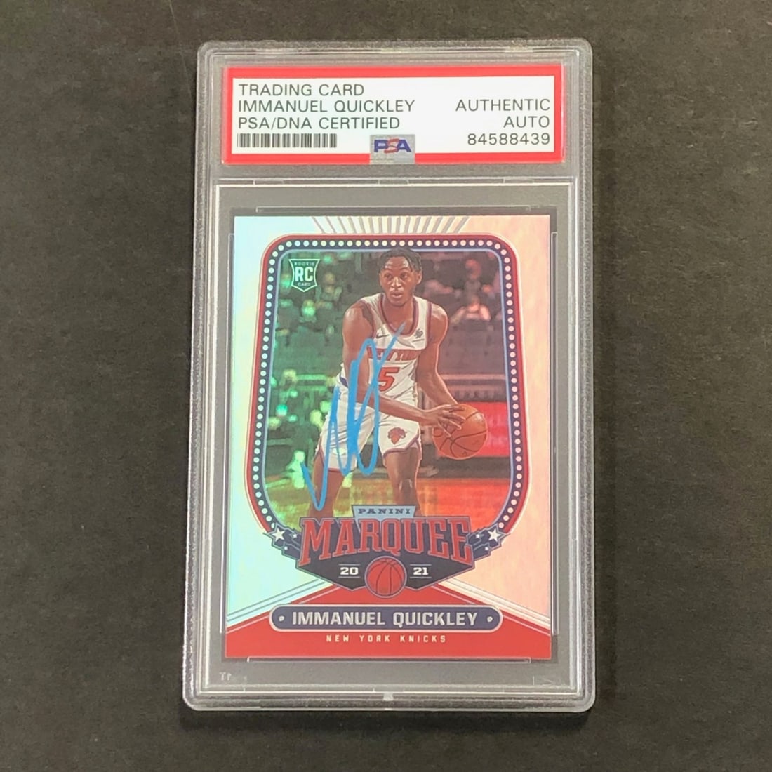 2020-21 Panini Chronicles Marquee #264 Immanuel Quickley Signed Card PSA/DNA Certified: 2020-21 Panini Chronicles Marquee #264 Immanuel Quickley Signed Card PSA/DNA Certified This listing features a 2020-21 Panini Chronicles Marquee #264 card signed by Immanuel Quickley of the New York K