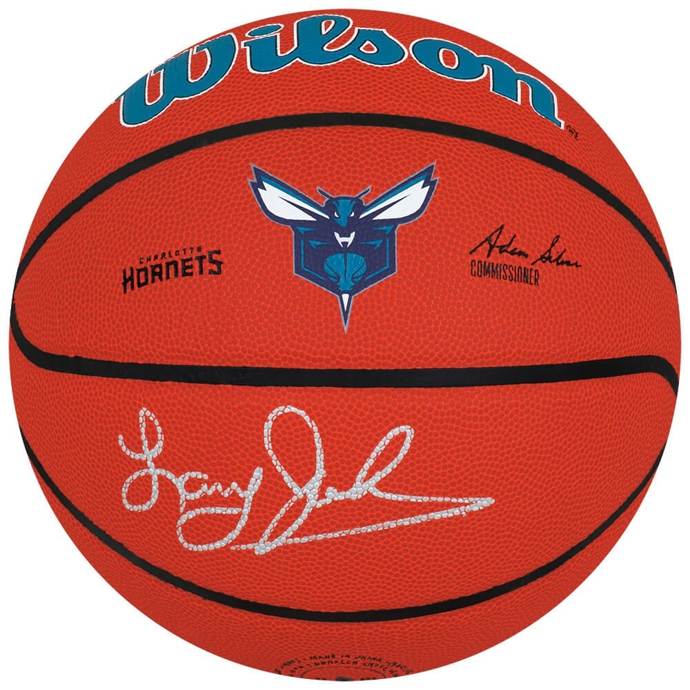 Larry Johnson Signed Charlotte Hornets Wilson NBA Basketball with COA (1 of 1)