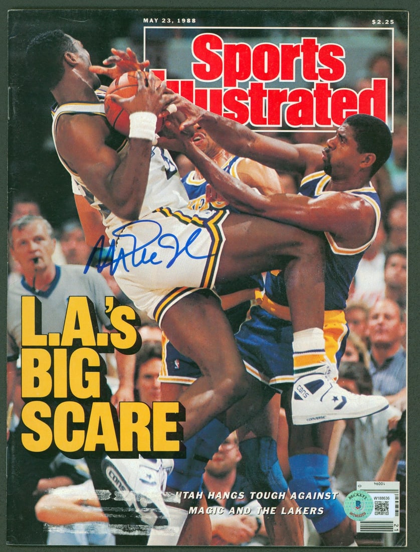May 1988 Sports Illustrated Signed by Magic Johnson Beckett Witnessed (1 of 2)