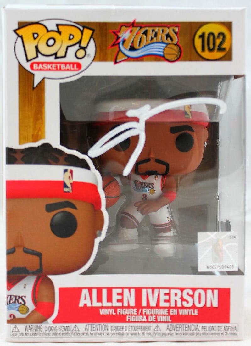 Beckett Hologram Allen Iverson Signed Funko Pop #102 White Vinyl Figure (1 of 5)