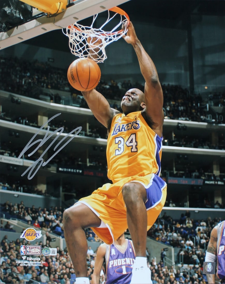 Shaquille O'Neal autographed 16x20 Lakers dunk photo Beckett witnessed (1 of 1)