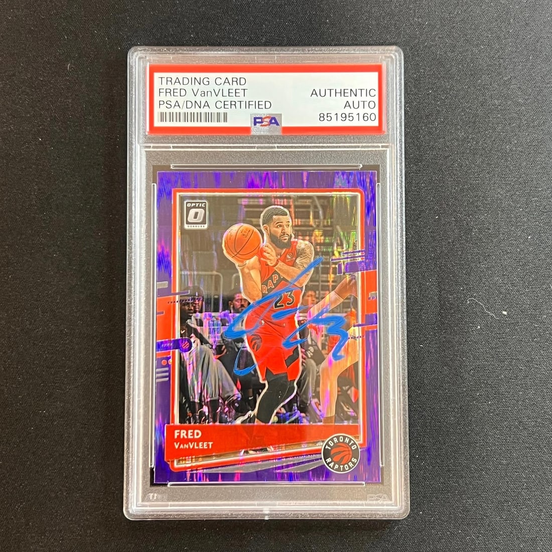 2020-21 Panini Donruss Optic Purple Fred VanVleet Signed Card PSA Authenticated (1 of 2)