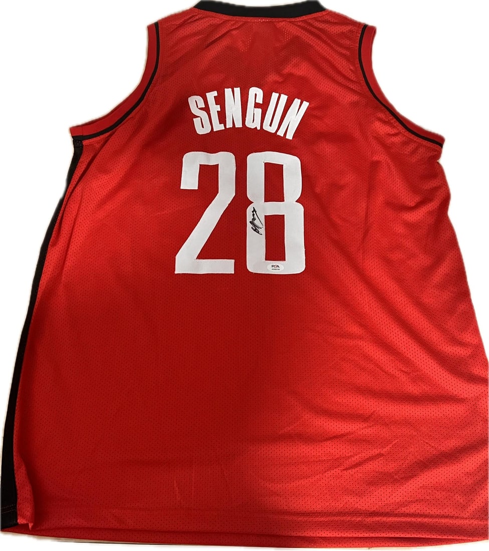 Alperen Segun Autographed Houston Rockets Jersey PSA/DNA Certified: Alperen Segun Autographed Houston Rockets Jersey PSA/DNA Certified This is an original stitched jersey autographed by Alperen Segun of the Houston Rockets. The autograph has been authenticated by PSA/
