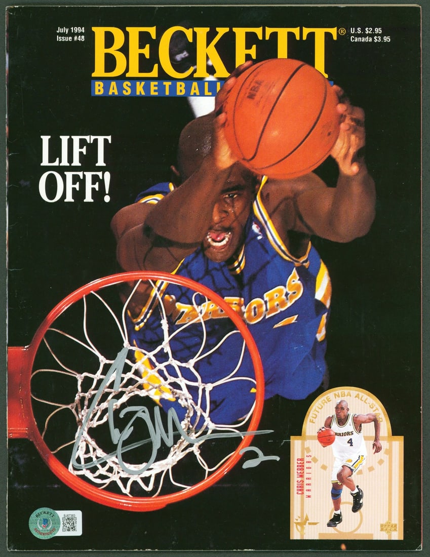 Chris Webber Glen Rice Signed July 1994 Beckett Magazine BAS Authentication (1 of 2)