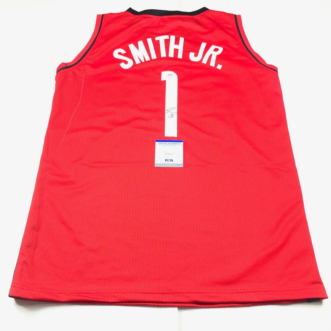 PSA DNA autographed Jabari Smith Jr Houston Rockets stitched jersey: PSA DNA autographed Jabari Smith Jr Houston Rockets stitched jersey This is a stitched Houston Rockets jersey autographed by Jabari Smith Jr. The jersey is an original item and has been authenticated 
