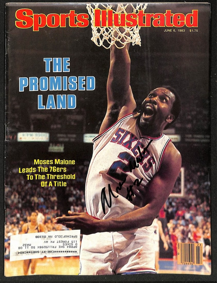 1983 Sports Illustrated Magazine Signed by Moses Malone PSA DNA Authenticated (1 of 2)