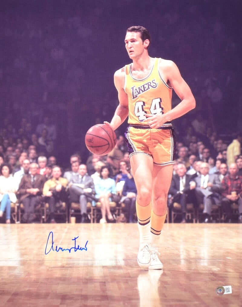Jerry West signed Lakers 16x20 dribbling photo Beckett hologram (1 of 10)