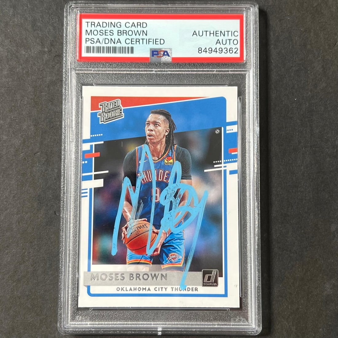 2020-21 Panini Chronicles Donruss Moses Brown Signed Card PSA Authenticated (1 of 2)