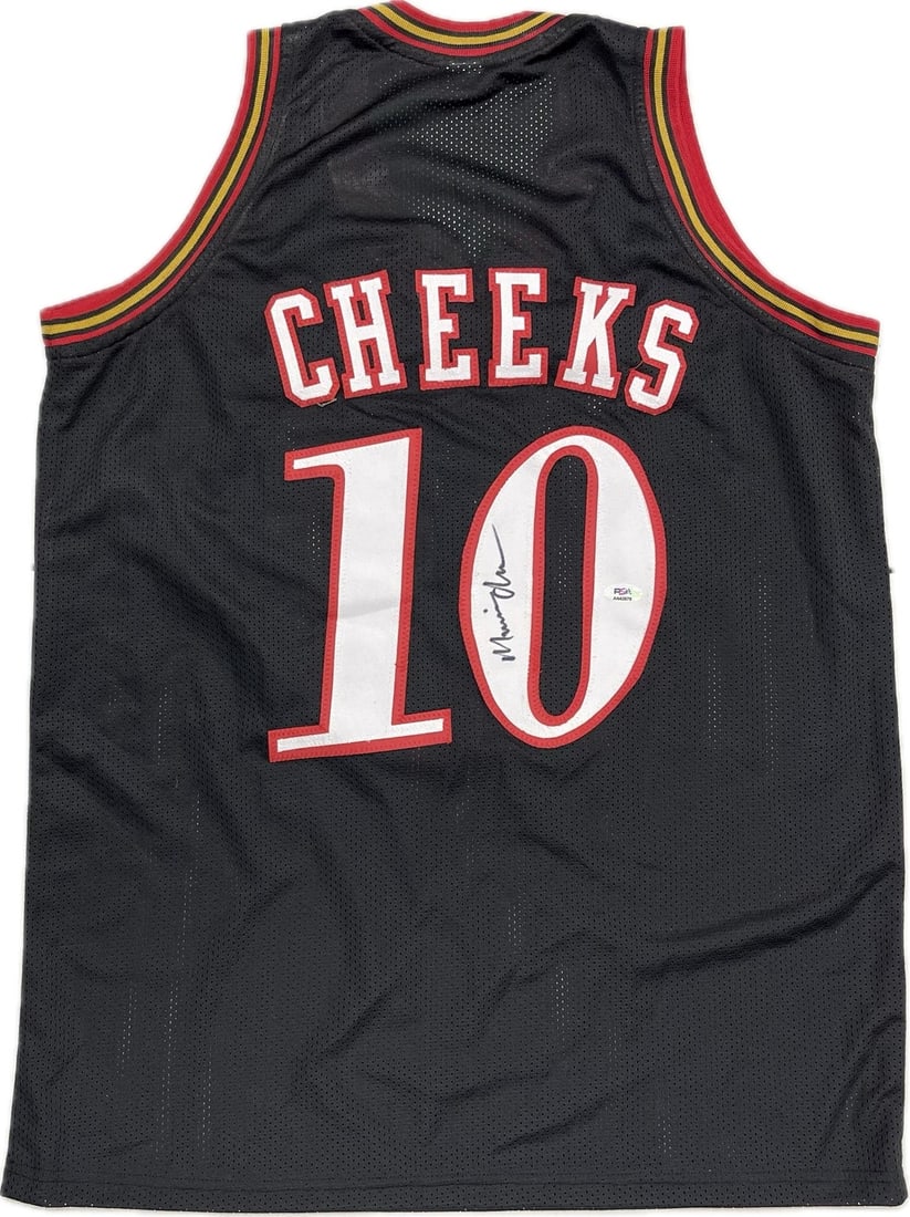 PSA DNA authenticated Maurice Mo Cheeks autographed 76ers jersey: PSA DNA authenticated Maurice Mo Cheeks autographed 76ers jersey This is a stitched basketball jersey autographed by Maurice "Mo" Cheeks, who played for the Philadelphia 76ers. The autograph has been 