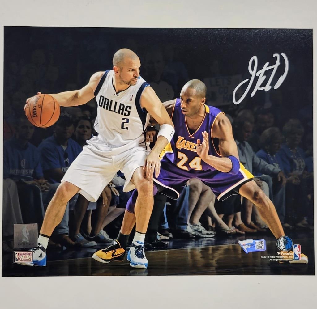 Jason Kidd Signed 8x10 Photo Mavericks vs Kobe Fanatics Authentic: Jason Kidd Signed 8x10 Photo Mavericks vs Kobe Fanatics Authentic This is an original signed 8x10 photo featuring Jason Kidd during a game between the Dallas Mavericks and Kobe Bryant. The photograph 