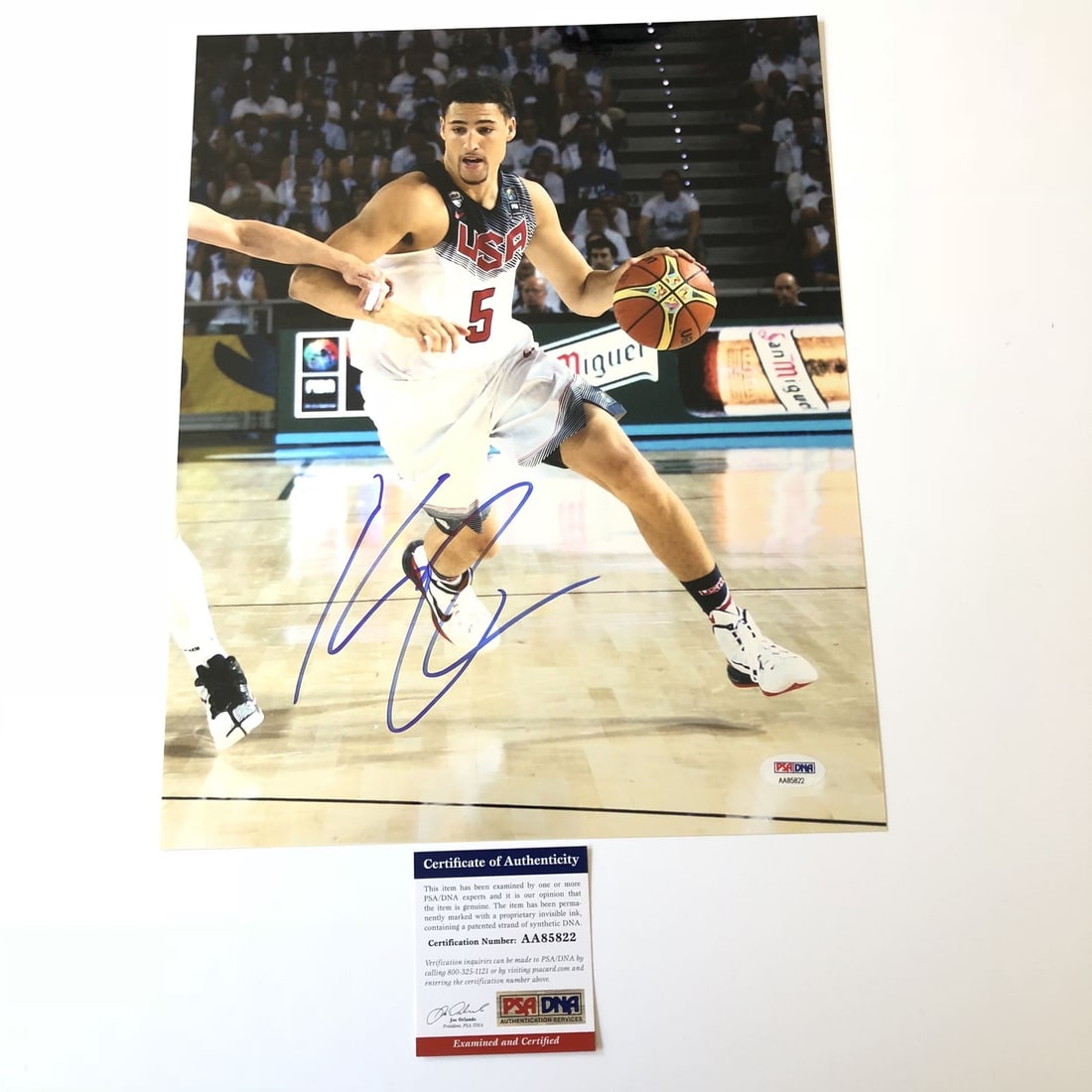 Klay Thompson 11x14 Signed Photo PSA/DNA Golden State Warriors: Klay Thompson 11x14 Signed Photo PSA/DNA Golden State Warriors This is a professionally printed 11x14 photograph featuring Klay Thompson of the Golden State Warriors, captured during his time with Tea