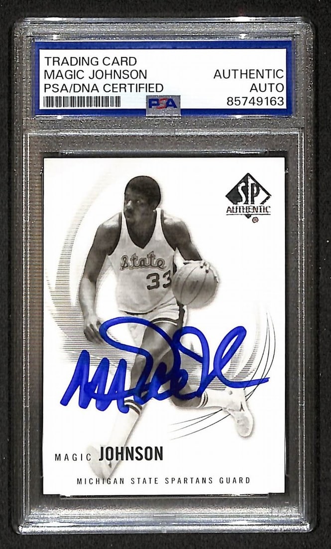 2010 Upper Deck SP Magic Johnson Autographed Basketball Card PSA DNA Authenticated: 2010 Upper Deck SP Magic Johnson Autographed Basketball Card PSA DNA Authenticated This is a 2010 Upper Deck SP basketball card featuring Magic Johnson. The card is original and has been signed by Mag