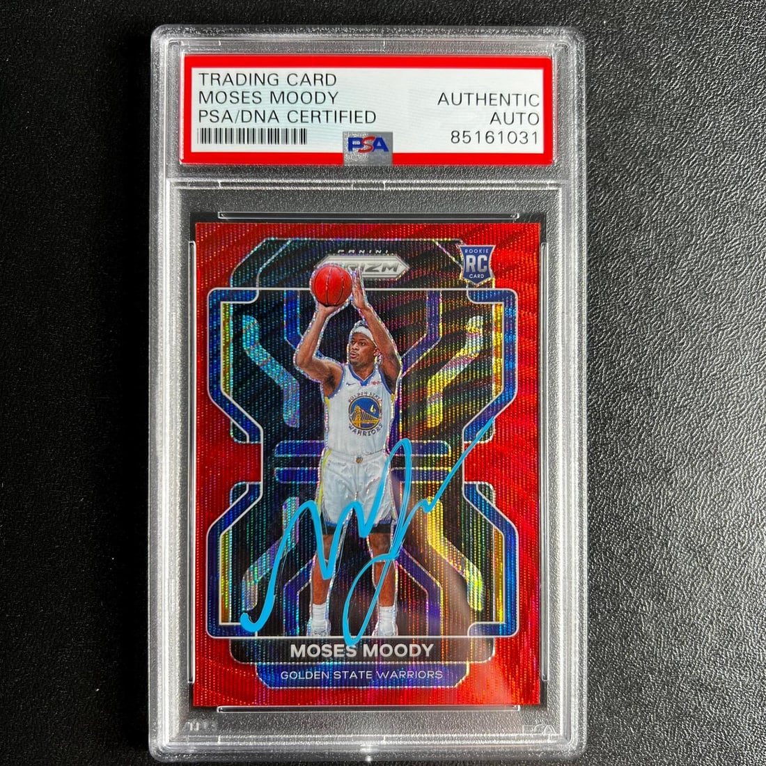 2021-22 Panini Prizm #308 Moses Moody Autographed Card PSA Authenticated (1 of 2)