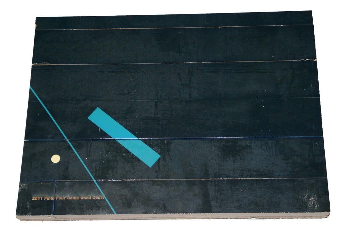 UConn Huskies 2011 Final Four Game Used Floor Piece 16x12: UConn Huskies 2011 Final Four Game Used Floor Piece 16x12 This is a 16"x12" piece of game-used floor from the UConn Huskies' 2011 Final Four appearance. An officially licensed collectible, it showcase