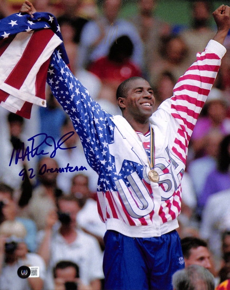 Magic Johnson Signed 1992 Dream Team Photo BECKETT Authenticated 11x14 (1 of 1)