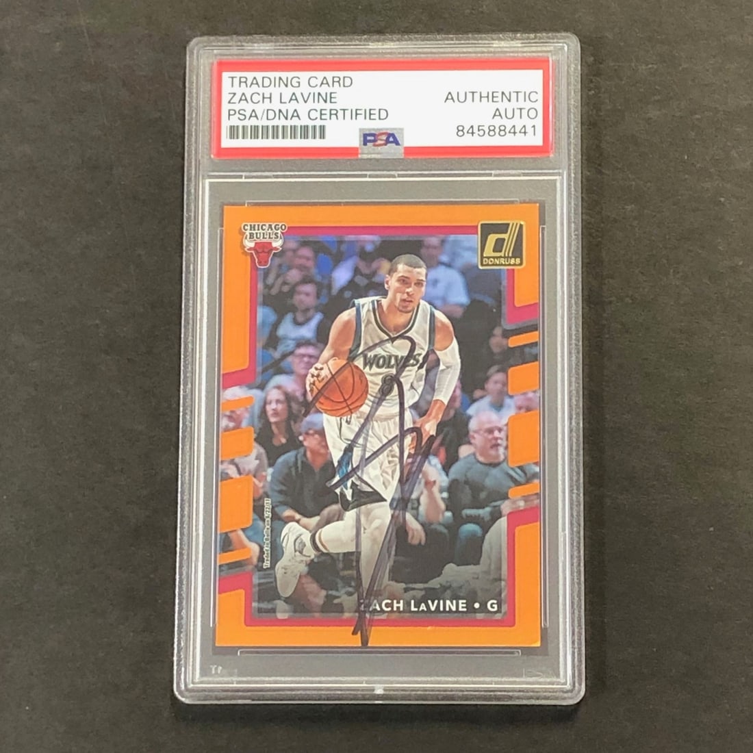 PSA Slabbed Zach LaVine Autographed 2017-18 Donruss #22 Bulls Card (1 of 2)