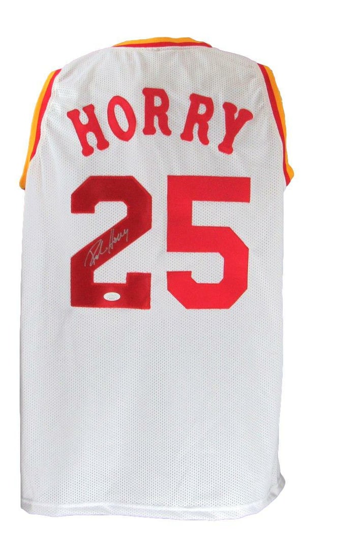 Robert Horry Autographed Houston Rockets Basketball Jersey JSA Certified: Robert Horry Autographed Houston Rockets Basketball Jersey JSA Certified This is a Robert Horry autographed Houston Rockets custom basketball jersey in white, size XL. The jersey is an original piece 