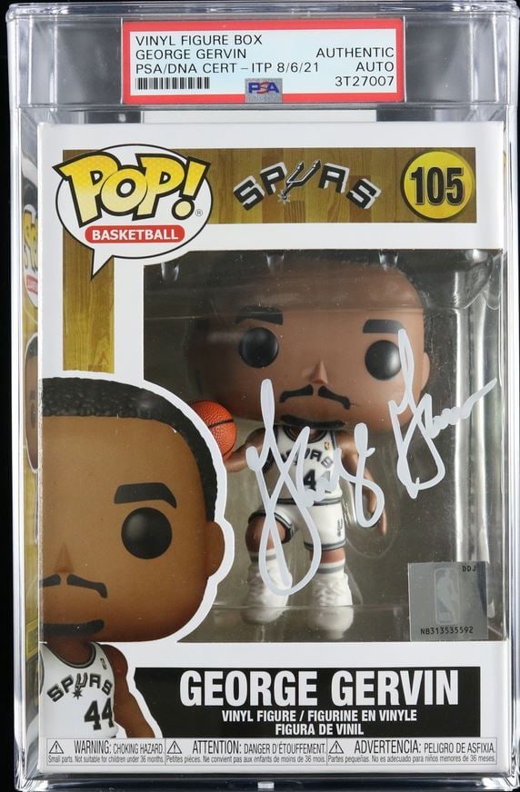 George Gervin Signed Funko Pop #105 PSA/DNA Authenticated: George Gervin Signed Funko Pop #105 PSA/DNA Authenticated This Funko Pop #105 features the signature of George Gervin, the legendary player known as the Ice Man, who made a significant impact during h
