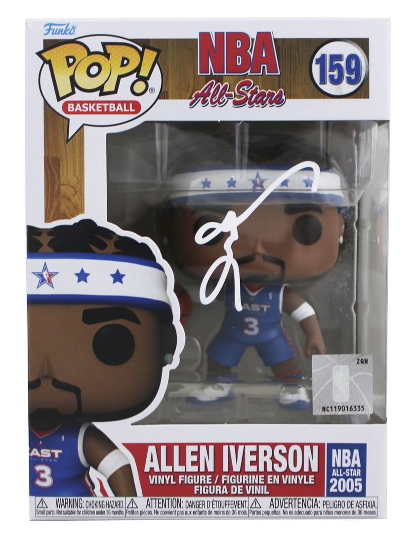 Allen Iverson Signed NBA All-Star #159 Funko Pop BAS Witnessed 76ers: Allen Iverson Signed NBA All-Star #159 Funko Pop BAS Witnessed 76ers Celebrate the legacy of Allen Iverson with this autographed NBA All-Star #159 Funko Pop Vinyl Figure. Personally signed by Iverson,