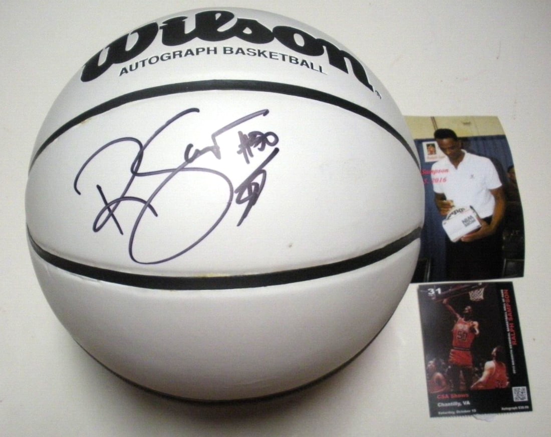 Signed Basketball by Ralph Sampson with COA Houston Rockets Virginia 3X Player of Year (1 of 2)