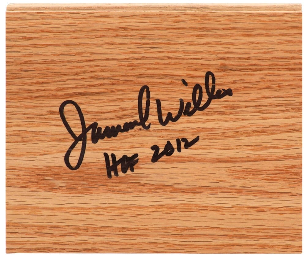 Jamaal Wilkes Signed 5x6 Floor Piece HOF 2012 with COA: Jamaal Wilkes Signed 5x6 Floor Piece HOF 2012 with COA Jamaal Wilkes Signed 5x6 Floor Piece HOF 2012 with COA This unique 5x6 floor piece showcases the legendary Jamaal Wilkes of the Los Angeles Laker