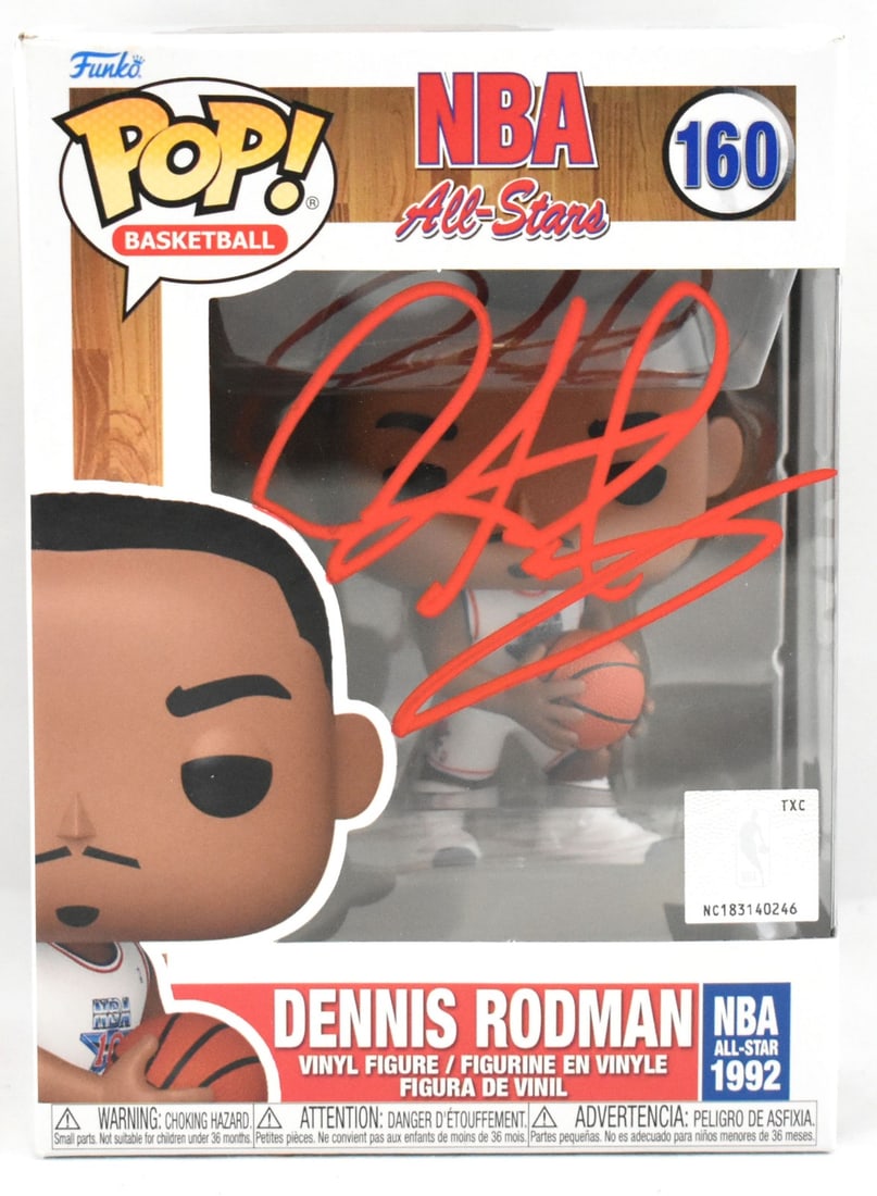 Funko Pop #160 Dennis Rodman signed NBA All-Star Beckett W Holo Red: Funko Pop #160 Dennis Rodman signed NBA All-Star Beckett W Holo Red This is a pre-owned NBA All-Star Funko Pop #160 featuring Dennis Rodman, autographed and authenticated with a Beckett Witness Hologr