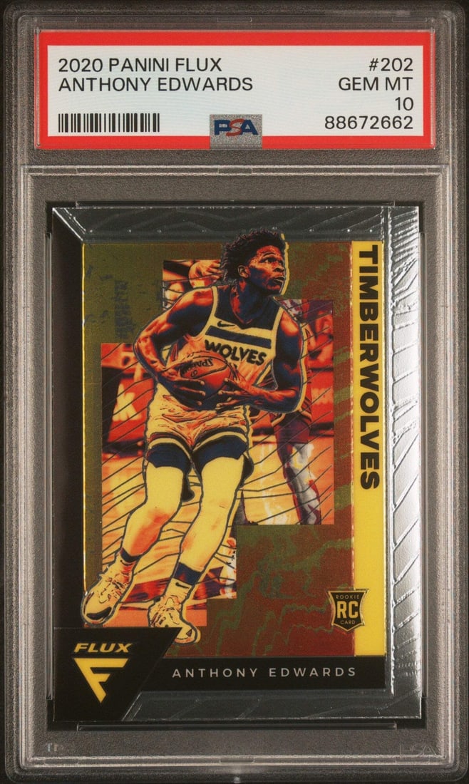 PSA 10 2020 Panini Flux Anthony Edwards Rookie Card NBA (1 of 2)