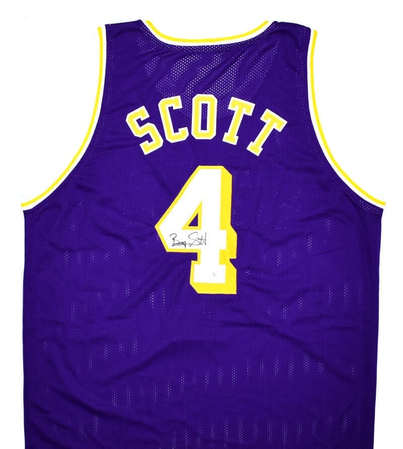 Byron Scott signed Lakers purple pro style jersey Beckett hologram (1 of 12)