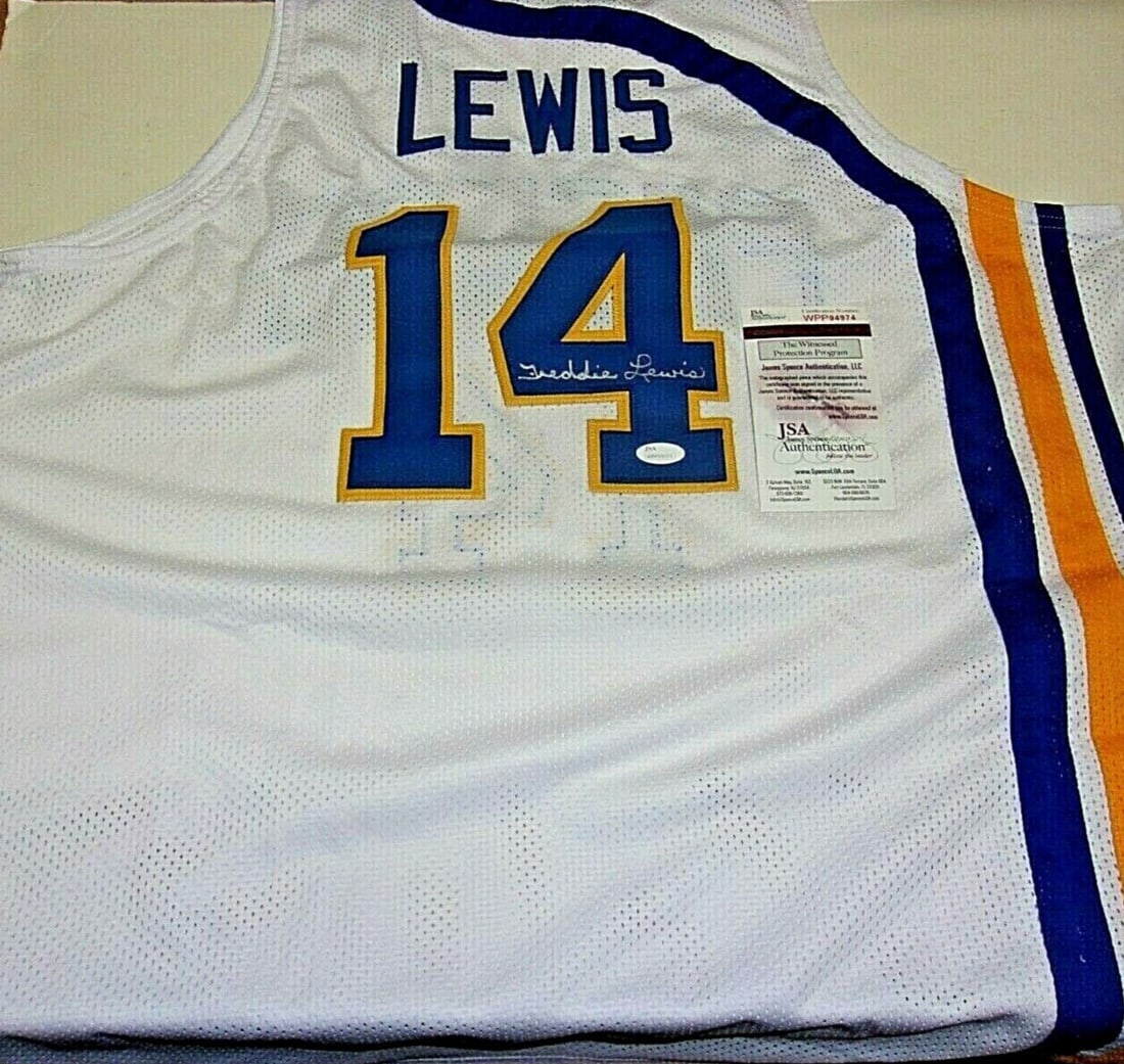 Freddie Lewis Signed Indiana Pacers Jersey 3X ABA Champ 4X All-Star JSA COA (1 of 2)