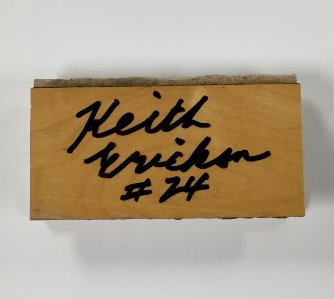 LA Lakers Forum Floor Signed by Keith Erickson BAS Witness COA: LA Lakers Forum Floor Signed by Keith Erickson BAS Witness COA This item is a section of game-used floor from the Lakers' Forum, signed by Keith Erickson. The autograph is authenticated with a Beckett