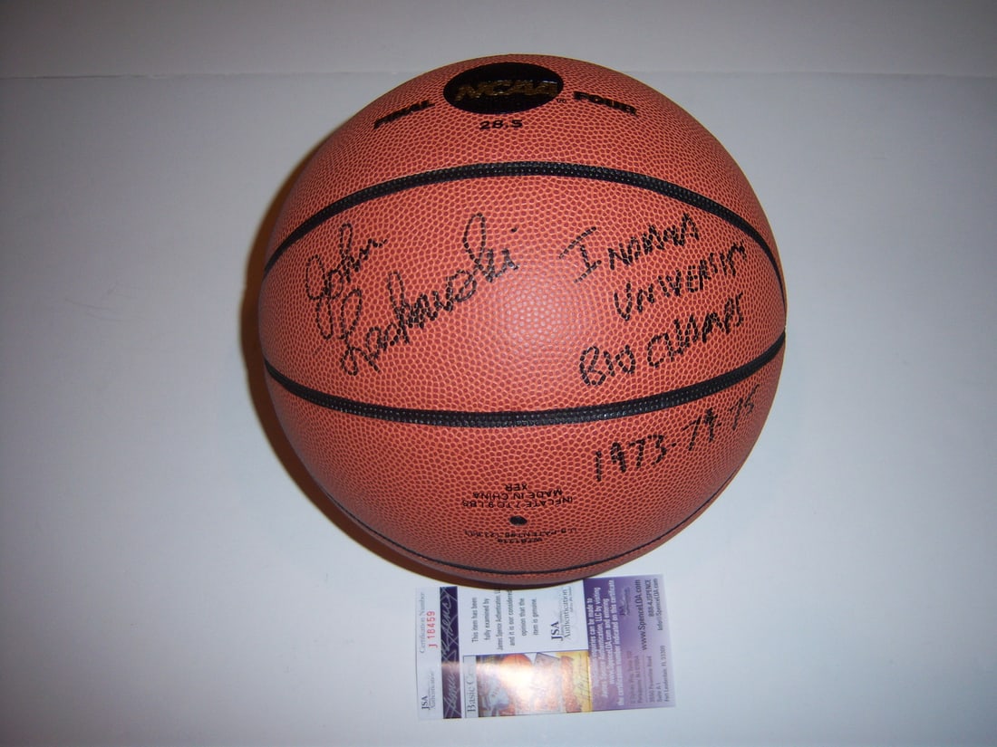 Signed NCAA basketball John Laskowski Indiana Hoosiers Big Ten Champs 73-75: Signed NCAA basketball John Laskowski Indiana Hoosiers Big Ten Champs 73-75 This is an original basketball signed by John Laskowski, commemorating the Indiana Hoosiers' Big Ten Championships from 1973