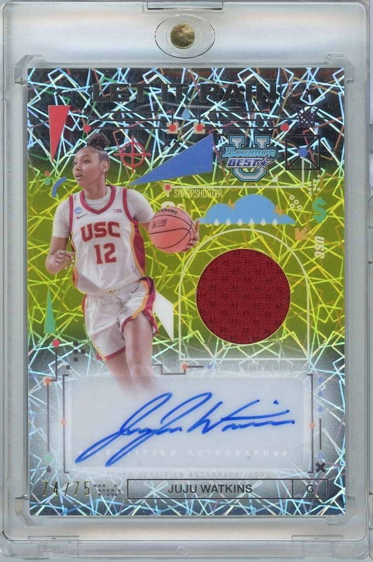 JuJu Watkins 2024 Bowman U Best Cracked Ice Auto RC /75 (1 of 2)