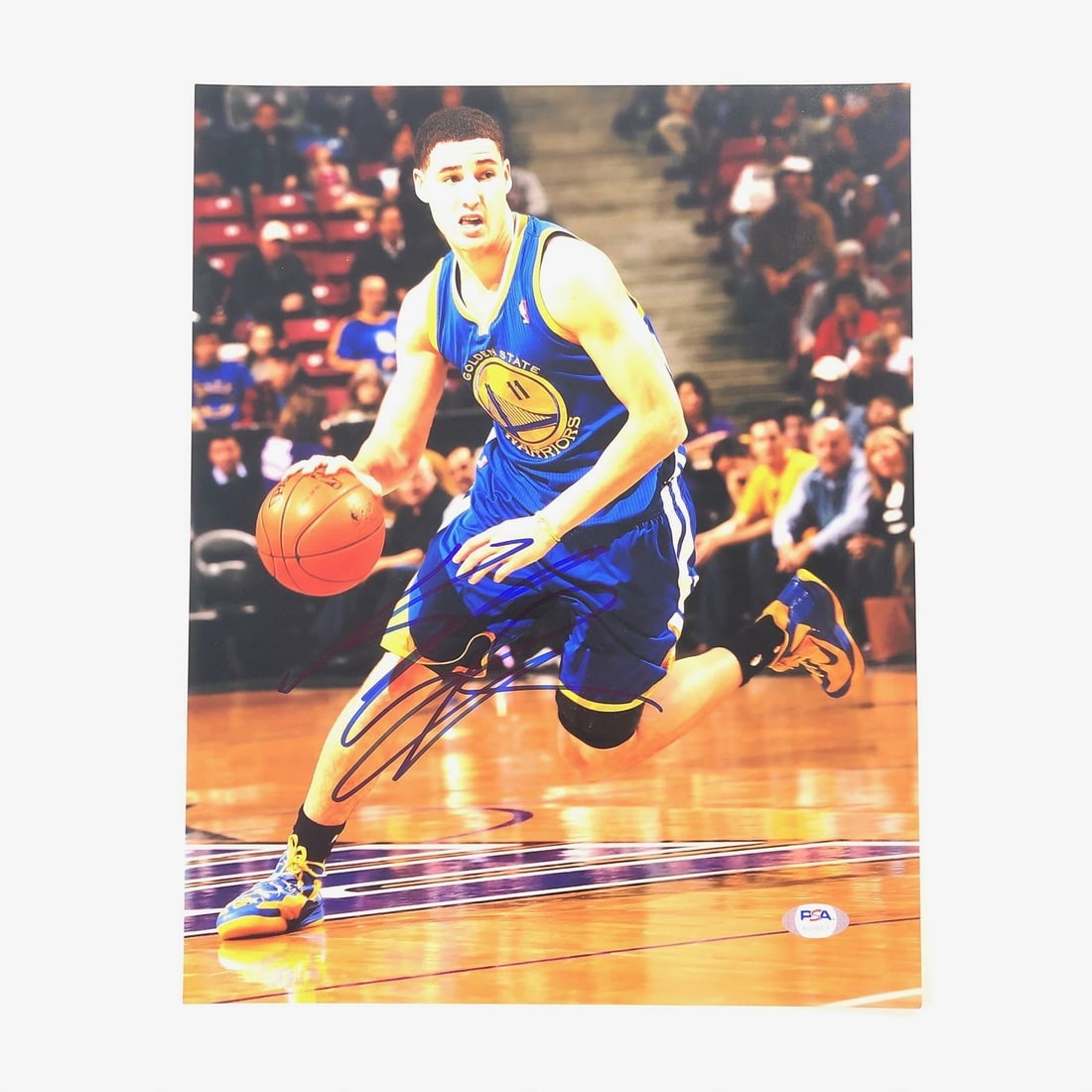 Klay Thompson PSA DNA autographed 11x14 Warriors photo: Klay Thompson PSA DNA autographed 11x14 Warriors photo This is a professionally printed 11x14 photograph featuring Klay Thompson of the Golden State Warriors. The photo has been personally signed by K