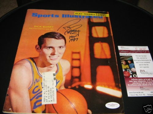Autographed Sports Illustrated Magazine Rick Barry Virginia JSA Authenticated: Autographed Sports Illustrated Magazine Rick Barry Virginia JSA Authenticated This is an original Sports Illustrated magazine featuring Rick Barry, signed and authenticated by JSA/COA. The magazine is