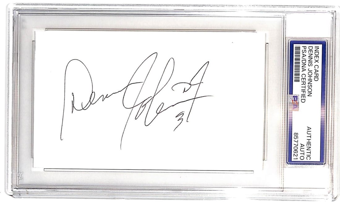 Dennis Johnson Signed Index Card Boston Celtics PSA Authenticated (1 of 2)
