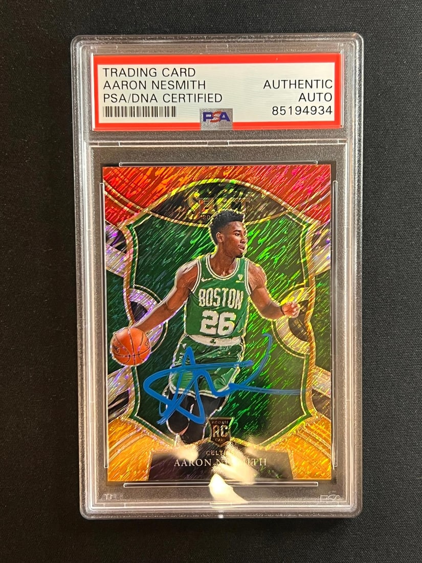 2020-21 Panini Select #74 Aaron Nesmith Signed PSA Slabbed RC Celtics (1 of 2)