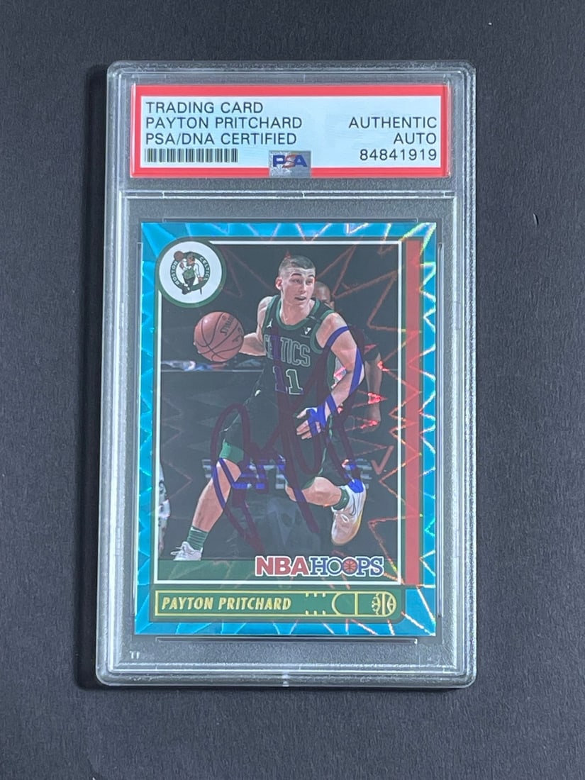 PSA Slabbed Payton Pritchard signed NBA Hoops Teel Explosion Celtics card (1 of 2)